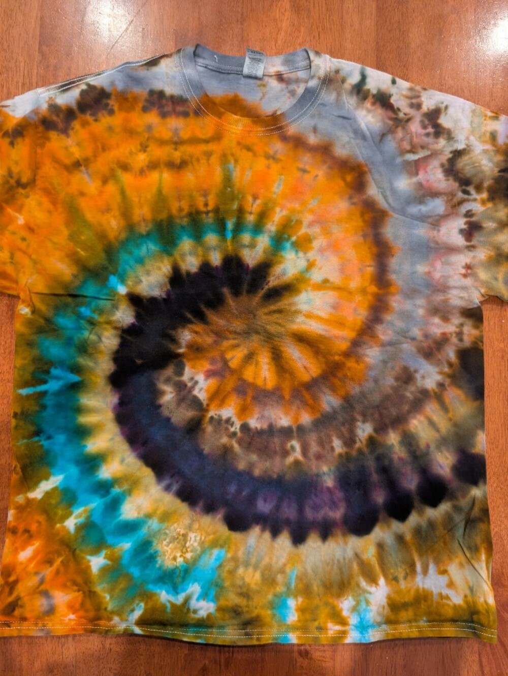 Hand Dyed Spiral Tie Dye Men's XL T-shirt